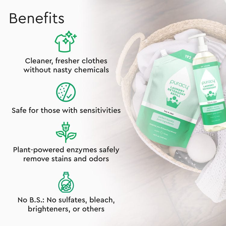 Puracy Natural Liquid Laundry Detergent with Stain Fighting Enzymes - Fresh Linen, 16 fl oz